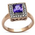 thumbnail image 1 of Luxe Jewelry Designs Women's Rose Gold Ion Plated Stainless Steel Engagement Ring with Tanzanite CZ, 1 of 4