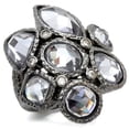 thumbnail image 1 of Luxe Jewelry Designs Women's Ruthenium Plated Brass Ring with AAA Grade Cubic Zirconia - Size 9, 1 of 4