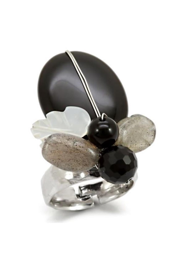 Luxe Jewelry Designs Women's Semi Precious Ring with Multi Color Assorted Stones - Size 6