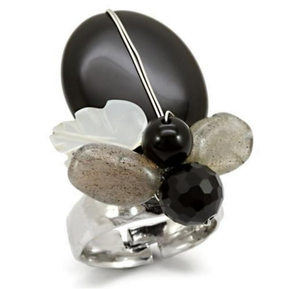 Luxe Jewelry Designs Women's Semi Precious Ring with Multi Color Assorted Stones - Size 7