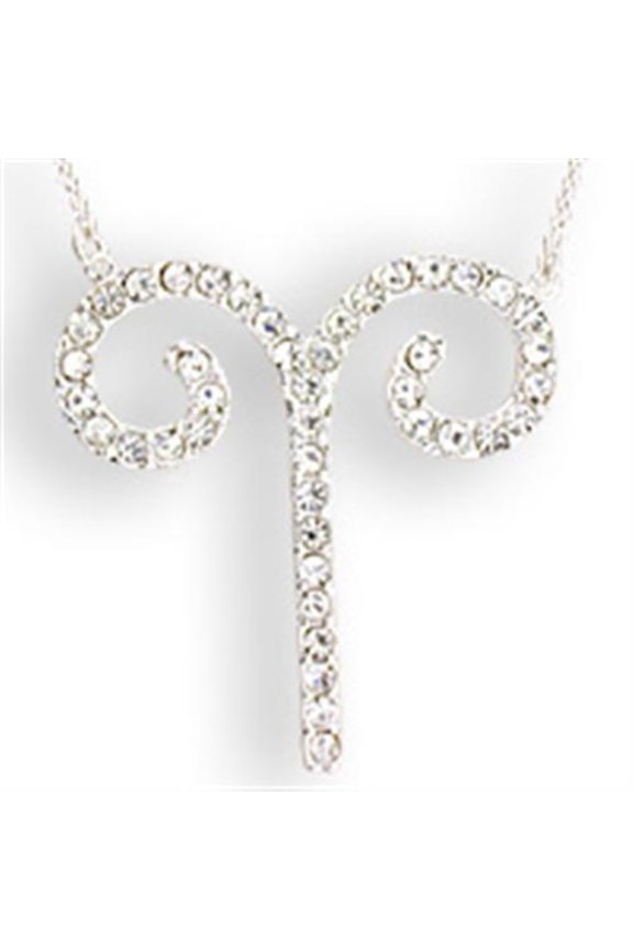 Luxe Jewelry Designs Women's Silver Plated Curb Style Pendant Necklace with Top Grade Crystals (Pack