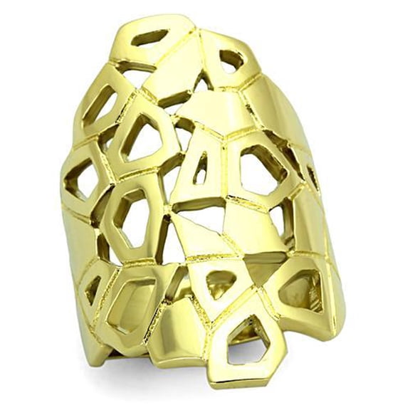 Luxe Jewelry Designs Women's Single-Tone Gold Ion Plated Stainless Steel Ring - Size 5