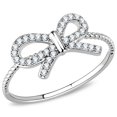 thumbnail image 1 of Luxe Jewelry Designs Women's Stainless Steel Bow Shaped Ring with Cubic Zirconia - Size 9 (Pack of, 1 of 4