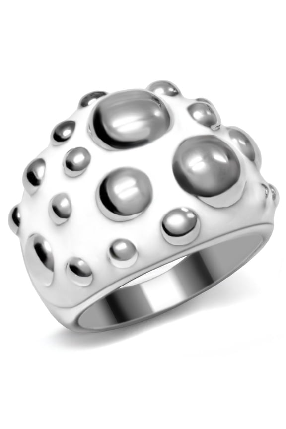 Luxe Jewelry Designs Women's Stainless Steel Bubble Design Ring - Size 9 (Pack of 3)