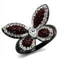 thumbnail image 1 of Luxe Jewelry Designs Women's Stainless Steel Butterfly Ring with Siam and Clear Top Grade Crystals -, 1 of 4