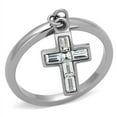 thumbnail image 1 of Luxe Jewelry Designs Women's Stainless Steel Cross Design Engagement Ring with AAA Grade CZ in Clear, 1 of 4