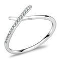 thumbnail image 1 of Luxe Jewelry Designs Women's Stainless Steel Cross Shaped Ring with CZ - Size 5 (Pack of 2), 1 of 4