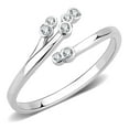 thumbnail image 1 of Luxe Jewelry Designs Women's Stainless Steel Cuff Ring with CZ Stones - Size 5 (Pack of 2), 1 of 4