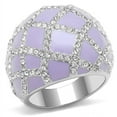 thumbnail image 1 of Luxe Jewelry Designs Women's Stainless Steel Dome Style Ring with Purple Epoxy and Clear Crystals -, 1 of 4