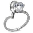 thumbnail image 1 of Luxe Jewelry Designs Women's Stainless Steel Engagement Ring with Pear Shaped Cubic Zirconia - Size, 1 of 4