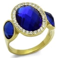 thumbnail image 1 of Luxe Jewelry Designs Women's Stainless Steel Engagement Ring with Sapphire Synthetic Glass Stone -, 1 of 4
