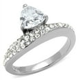 thumbnail image 1 of Luxe Jewelry Designs Women's Stainless Steel Engagement Ring with Triangle Cubic Zirconia - Size 5, 1 of 4