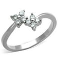 thumbnail image 1 of Luxe Jewelry Designs Women's Stainless Steel Flower Design Ring with Round Cubic Zirconia Stone -, 1 of 4