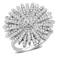 thumbnail image 1 of Luxe Jewelry Designs Women's Stainless Steel Flower Shaped Ring with Cubic Zirconia - Size 9, 1 of 4