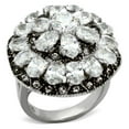 thumbnail image 1 of Luxe Jewelry Designs Women's Stainless Steel Flower Shaped Ring with Prong Cubic Zirconia - Size 9, 1 of 4