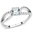 thumbnail image 1 of Luxe Jewelry Designs Women's Stainless Steel Freeform Design Pave Engagement Ring with Round CZ -, 1 of 4
