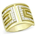 thumbnail image 1 of Luxe Jewelry Designs Women's Stainless Steel Gold Ion Plated Ring with Cubic Zirconia - Size 7 (Pack, 1 of 4