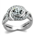 thumbnail image 1 of Luxe Jewelry Designs Women's Stainless Steel Halo Engagement Ring with Clear Crystals - Size 9 (Pack, 1 of 4