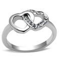 thumbnail image 1 of Luxe Jewelry Designs Women's Stainless Steel Heart Designed Ring with Clear Crystals - Size 9 (Pack, 1 of 4
