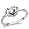 thumbnail image 1 of Luxe Jewelry Designs Women's Stainless Steel Heart Shaped Engagement Ring with AAA Grade CZ - Size 8, 1 of 4