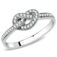 thumbnail image 1 of Luxe Jewelry Designs Women's Stainless Steel Heart Shaped Ring with Cubic Zirconia - Size 5 (Pack of, 1 of 4
