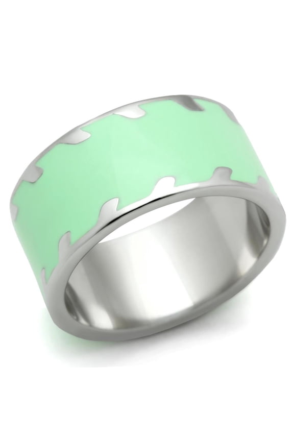 Luxe Jewelry Designs Women's Stainless Steel High Polished Straight Style Ring - Size 8 (Pack of 3)