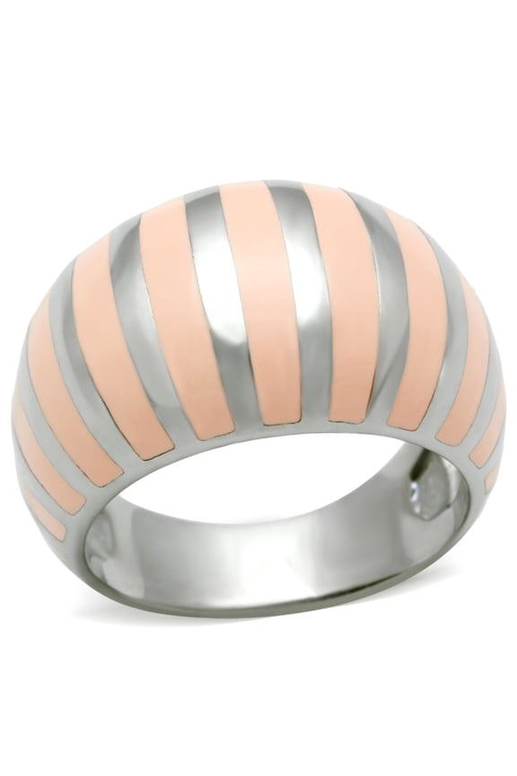 Luxe Jewelry Designs Women's Stainless Steel High Polished Tapered Style Ring - Size 5 (Pack of 3)