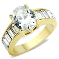 thumbnail image 1 of Luxe Jewelry Designs Women's Stainless Steel IP Gold Ring with AAA Grade CZ in Clear - Size 7, 1 of 4