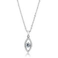 thumbnail image 1 of Luxe Jewelry Designs Women's Stainless Steel Marquise Shaped Pendant Necklace with Cubic Zirconia, 1 of 3