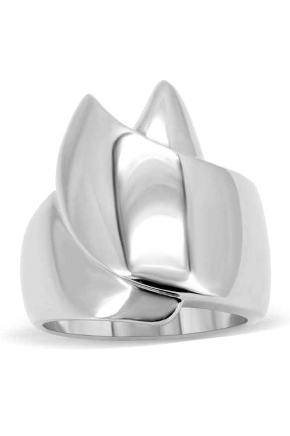 Luxe Jewelry Designs Women's Stainless Steel Overlapping Tapered Pointed Ring - Size 6 (Pack of 3)