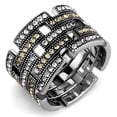 thumbnail image 1 of Luxe Jewelry Designs Women's Stainless Steel Pave Ring with Multicolor Crystals - Size 5, 1 of 4