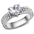 thumbnail image 1 of Luxe Jewelry Designs Women's Stainless Steel Promise Ring with Heart Shaped Cubic Zirconia - Size 5, 1 of 4