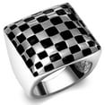 thumbnail image 1 of Luxe Jewelry Designs Women's Stainless Steel Ring With Black Epoxy - Size 7 (Pack of 2), 1 of 4