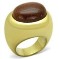 thumbnail image 1 of Luxe Jewelry Designs Women's Stainless Steel Ring with Brown Topaz Synthetic Twinkling Stone - Size, 1 of 4