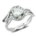 thumbnail image 1 of Luxe Jewelry Designs Women's Stainless Steel Ring with Cushion Cubic Zirconia - Size 7 (Pack of 2), 1 of 4