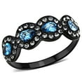 thumbnail image 1 of Luxe Jewelry Designs Women's Stainless Steel Ring with Pear Shaped Sea Blue Cubic Zirconia - Size 6, 1 of 4