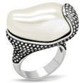 thumbnail image 1 of Luxe Jewelry Designs Women's Stainless Steel Ring with White Synthetic Stone - Size 6 (Pack of 2), 1 of 4