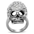 thumbnail image 1 of Luxe Jewelry Designs Women's Stainless Steel Skull Design Ring with Top Grade Crystal - Size 6, 1 of 4