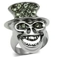 thumbnail image 1 of Luxe Jewelry Designs Women's Stainless Steel Skull Shaped Ring with Epoxy and Black Diamond Crystals, 1 of 4