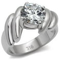 thumbnail image 1 of Luxe Jewelry Designs Women's Stainless Steel Solitaire Engagement Ring with Cubic Zirconia Stone -, 1 of 2