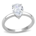 thumbnail image 1 of Luxe Jewelry Designs Women's Stainless Steel Solitaire Engagement Ring with Pear Shaped CZ - Size 5, 1 of 4