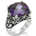 thumbnail image 1 of Luxe Jewelry Designs Women's Stainless Steel Solitaire Ring with AAA Grade CZ Amethyst - Size 7, 1 of 4