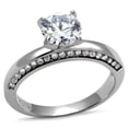 thumbnail image 1 of Luxe Jewelry Designs Women's Stainless Steel Solitaire Ring with Round Cubic Zirconia Stones, Size, 1 of 4