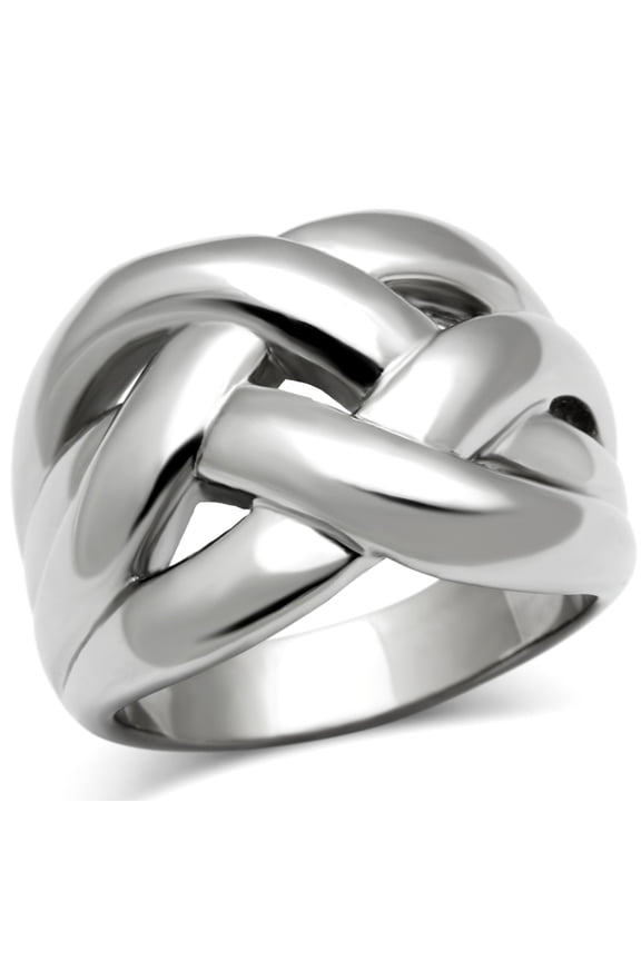 Luxe Jewelry Designs Women's Stainless Steel Split Shank Ring - Size 7 (Pack of 2)