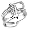 thumbnail image 1 of Luxe Jewelry Designs Women's Stainless Steel Split Style Ring with Clear Crystals - Size 5 (Pack of, 1 of 4