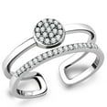 thumbnail image 1 of Luxe Jewelry Designs Women's Stainless Steel Stackable Cuff Ring with Cubic Zirconia - Size 8 (Pack, 1 of 4