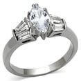 thumbnail image 1 of Luxe Jewelry Designs Women's Stainless Steel Three Stone Engagement Ring with Cubic Zirconia - Size, 1 of 4