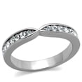 thumbnail image 1 of Luxe Jewelry Designs Women's Stainless Steel Traditional Pave Ring with Clear Crystals - Size 10, 1 of 4