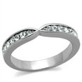 thumbnail image 1 of Luxe Jewelry Designs Women's Stainless Steel Traditional Pave Ring with Clear Crystals - Size 5, 1 of 4