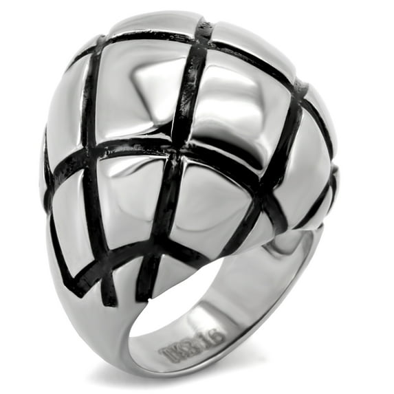 Luxe Jewelry Designs Women's Stainless Steel Traditional Ring with No Stone - Size 9 (Pack of 2)
